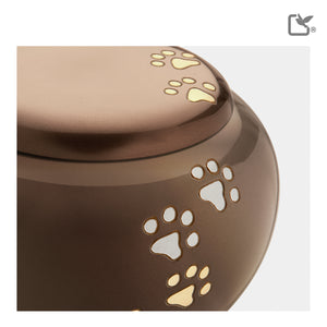 P570L   Cuddle Large Pet Urn Bronze & Bru Gold