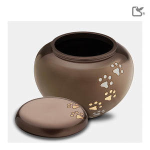 P570L   Cuddle Large Pet Urn Bronze & Bru Gold