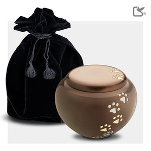 P570L   Cuddle Large Pet Urn Bronze & Bru Gold