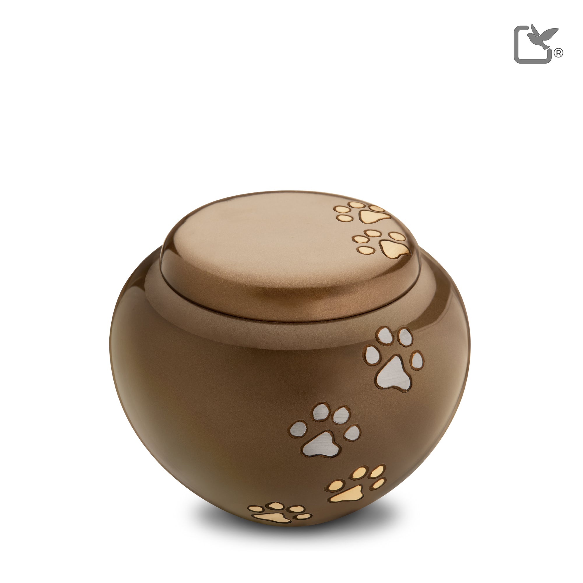 P570M   Cuddle Medium Pet Urn Bronze & Bru Gold