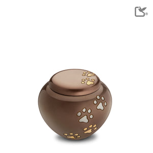 P570S   Cuddle Small Pet Urn Bronze & Bru Gold