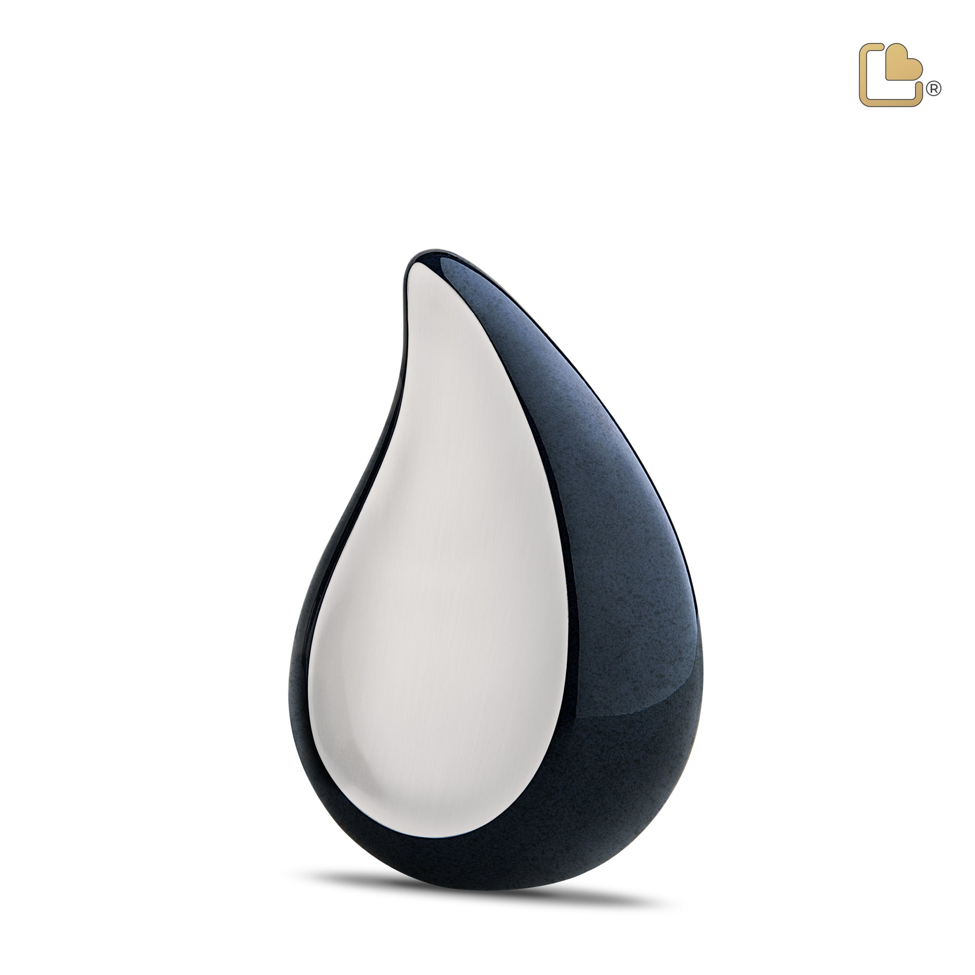 P580   TearDrop Medium Urn Midnight & Bru Pewter