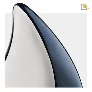 P580   TearDrop Medium Urn Midnight & Bru Pewter