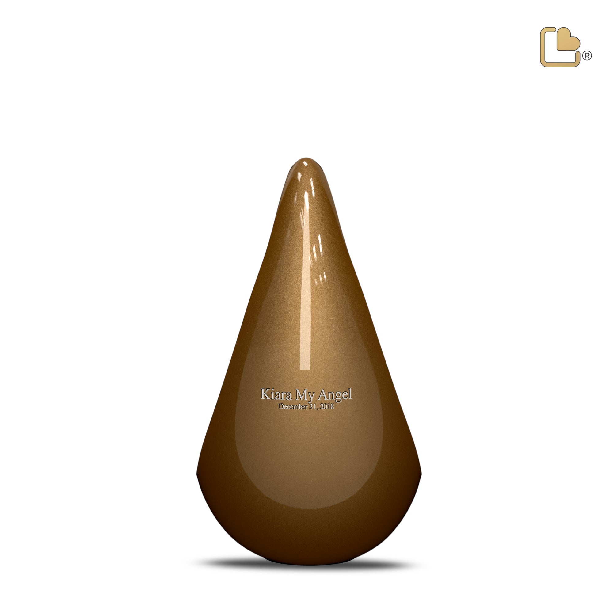 P581   TearDrop Medium Urn Bronze & Hmd Gold