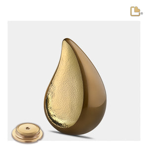 P581   TearDrop Medium Urn Bronze & Hmd Gold