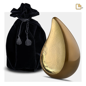 P581   TearDrop Medium Urn Bronze & Hmd Gold