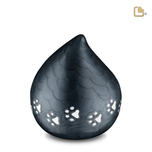 P633M   LoveDrop Medium Pet Urn Pearl Midnight & Bru Pewter