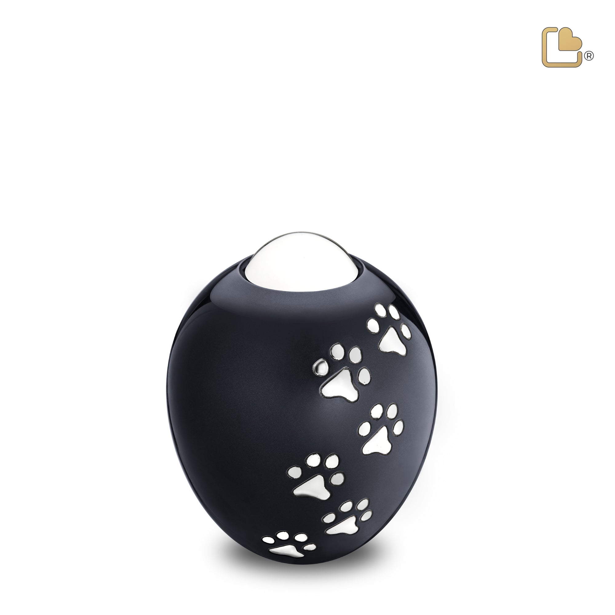 P636M   Adore Medium Pet Urn Midnight & Pol Silver