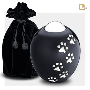 P636M   Adore Medium Pet Urn Midnight & Pol Silver