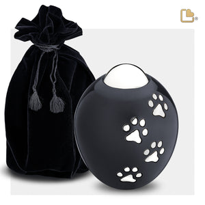 P636S   Adore Small Pet Urn Midnight & Pol Silver