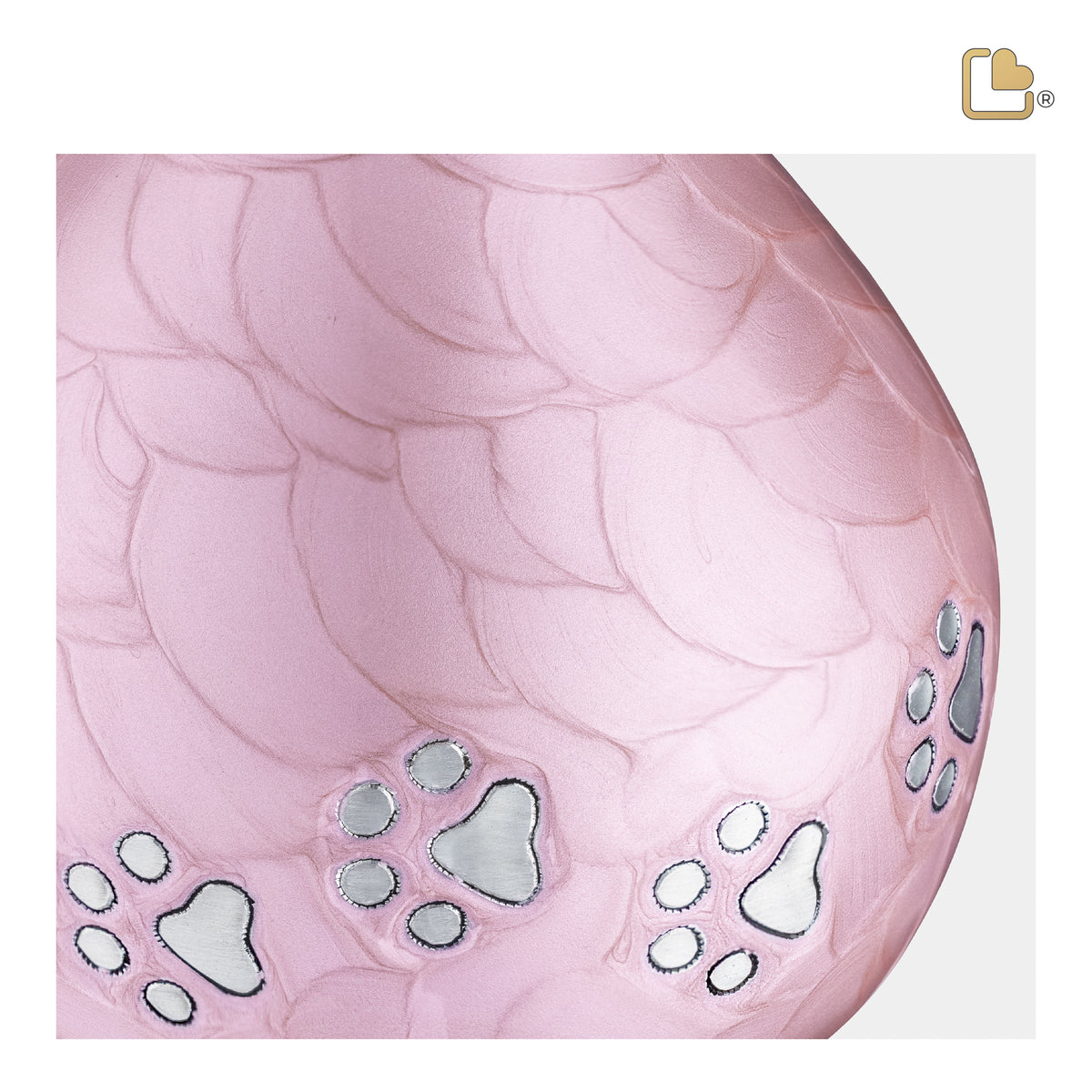P644M   LoveDrop Medium Pet Urn Pink & Bru Pewter