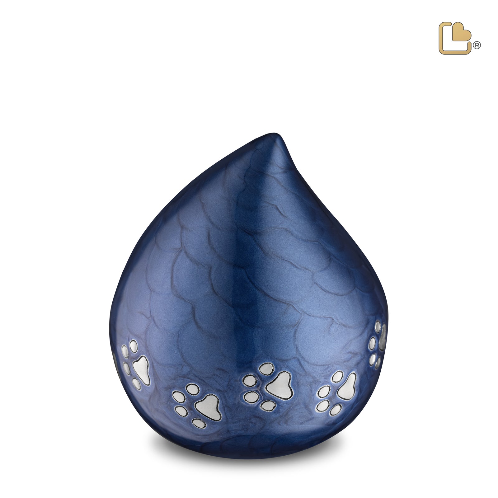 P645M   LoveDrop Medium Pet Urn Blue & Bru Pewter