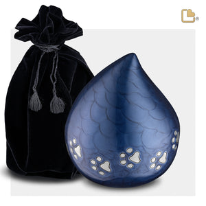 P645M   LoveDrop Medium Pet Urn Blue & Bru Pewter