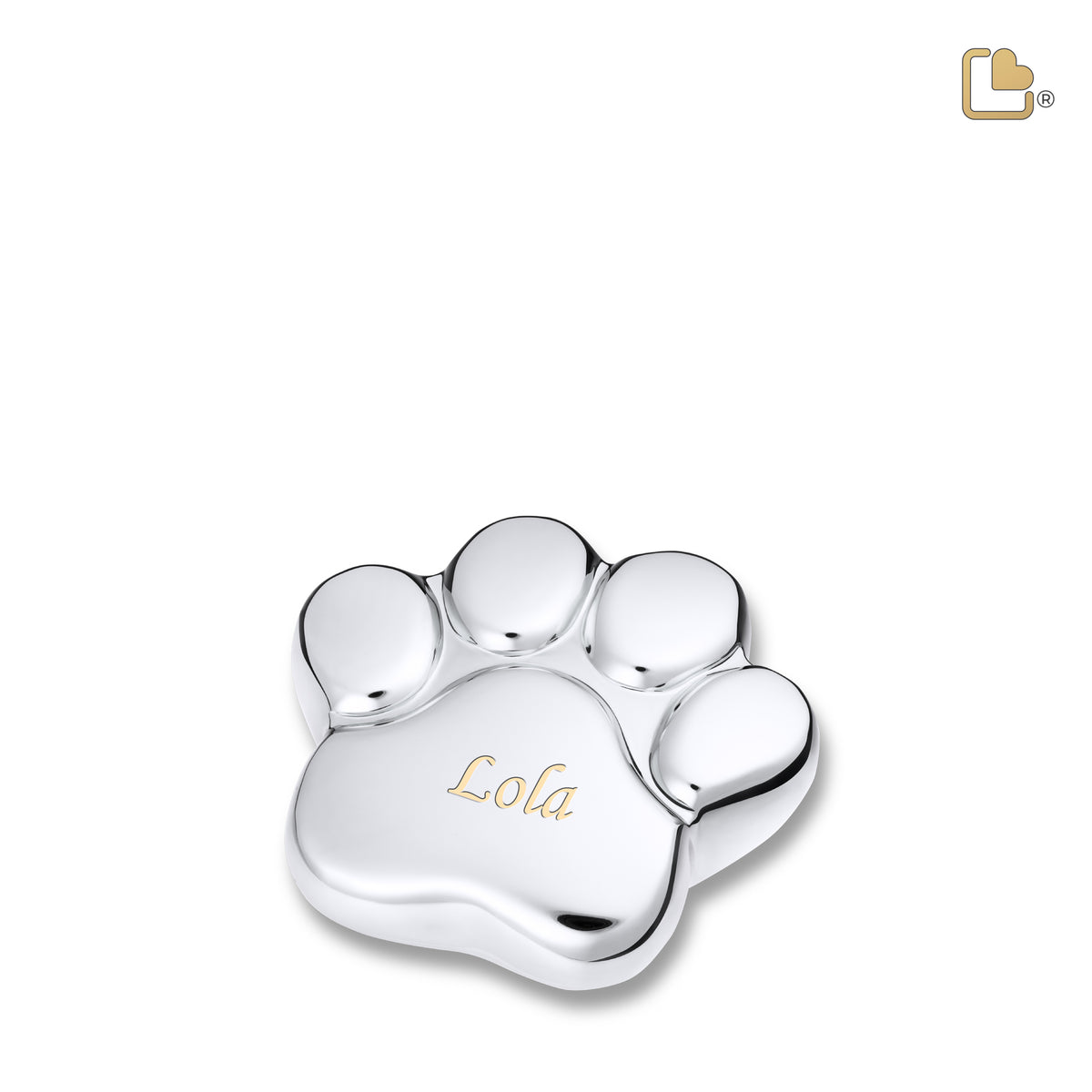 P670K   LovePaw Pet Keepsake Urn Pol Silver