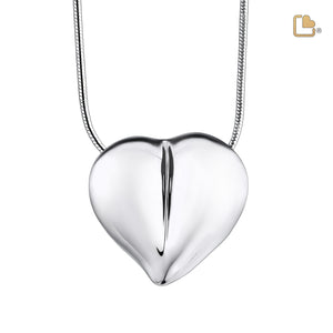 PD1010   LoveHeart Ashes Pendant Pol Silver