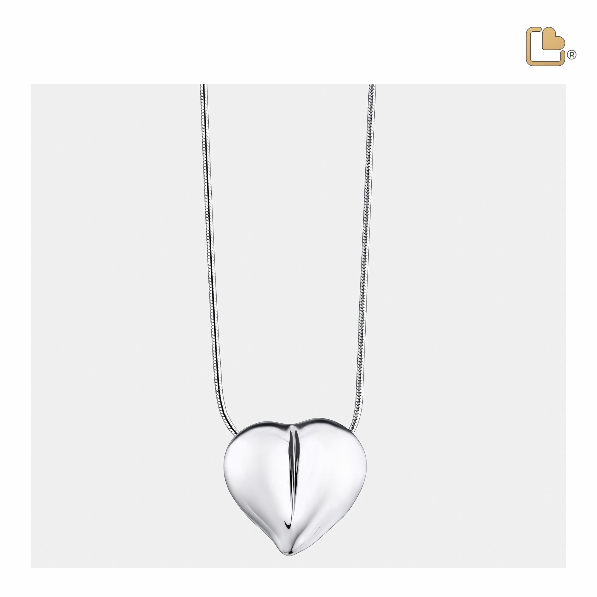 PD1010   LoveHeart Ashes Pendant Pol Silver