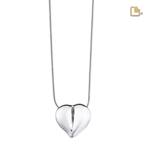 PD1010   LoveHeart Ashes Pendant Pol Silver