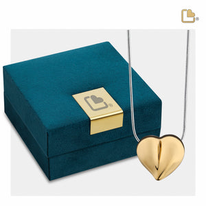 PD1011   LoveHeart Ashes Pendant Pol Gold Vermeil