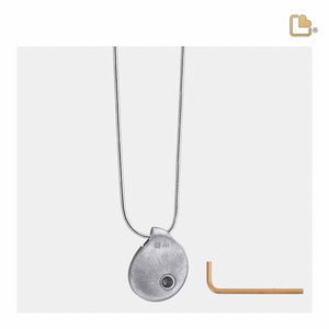 PD1020   TearDrop Ashes Pendant Pol & Bru Silver