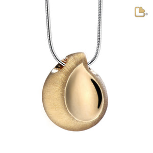 PD1021   TearDrop Ashes Pendant Pol & Bru Gold Vermeil