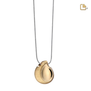 PD1021   TearDrop Ashes Pendant Pol & Bru Gold Vermeil