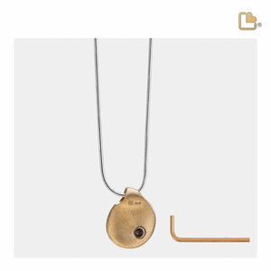 PD1021   TearDrop Ashes Pendant Pol & Bru Gold Vermeil