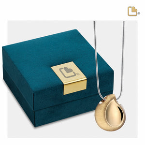 PD1021   TearDrop Ashes Pendant Pol & Bru Gold Vermeil