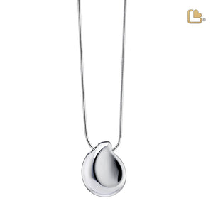 PD1022   TearDrop Ashes Pendant Pol Silver