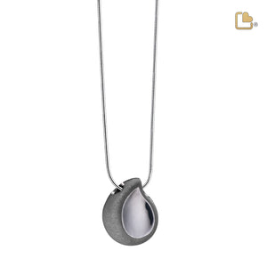 PD1023   TearDrop Ashes Pendant Pol & Bru Ruthenium