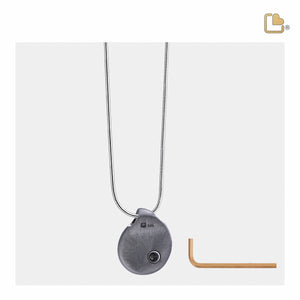 PD1023   TearDrop Ashes Pendant Pol & Bru Ruthenium