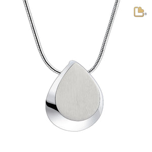 PD1024   Drop Ashes Pendant Pol & Bru Silver