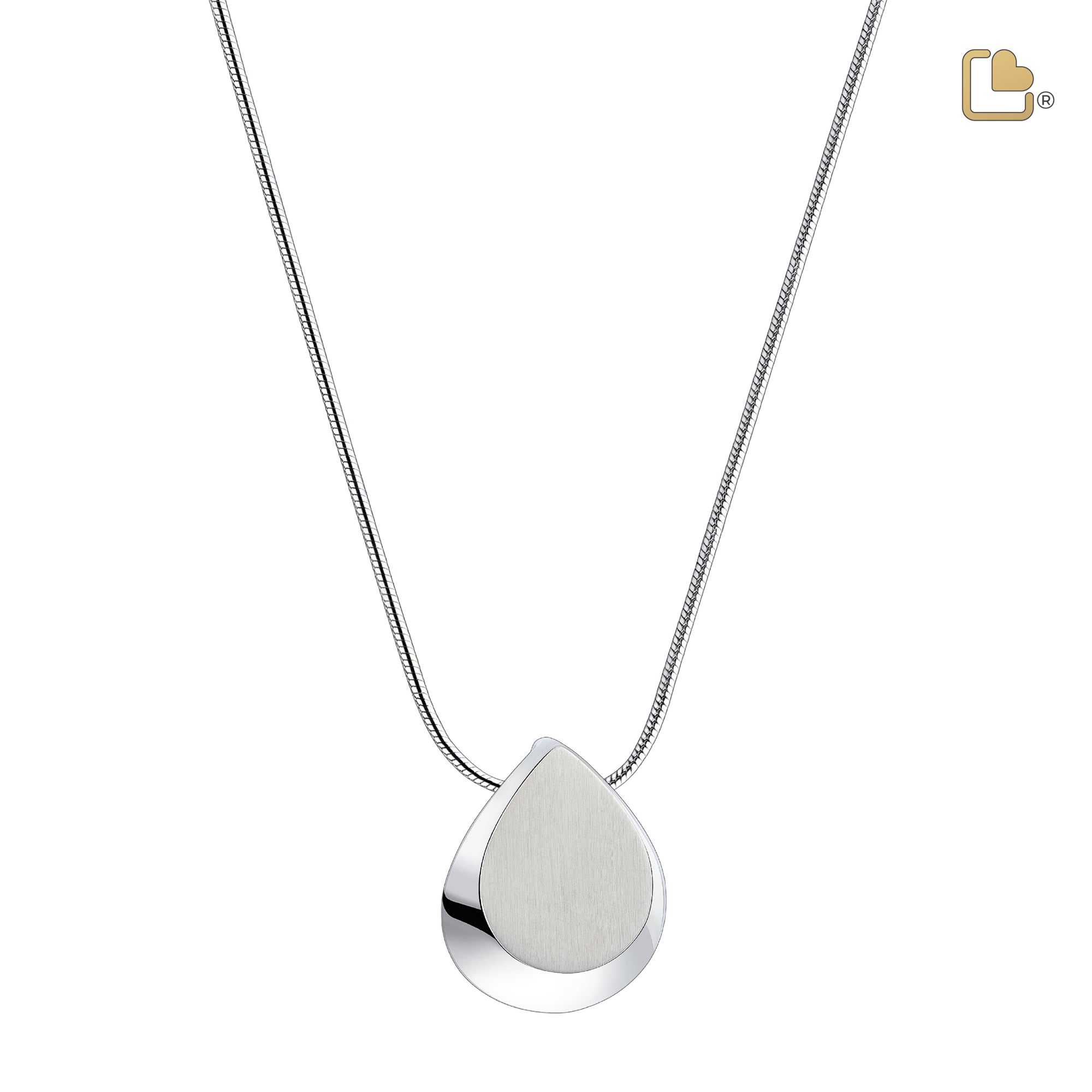 PD1024   Drop Ashes Pendant Pol & Bru Silver