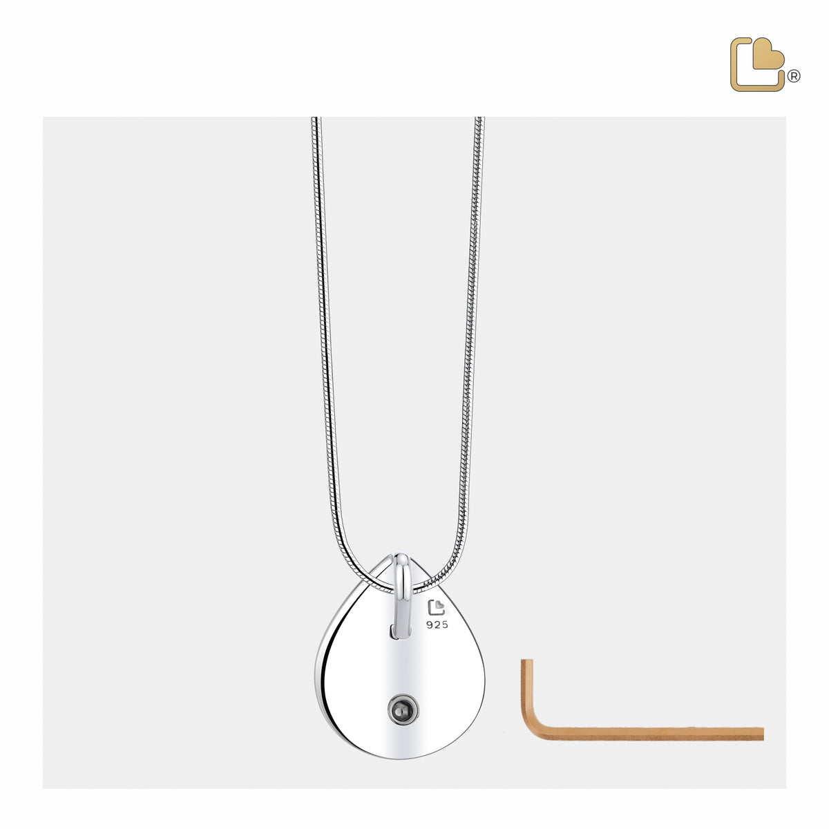 PD1024   Drop Ashes Pendant Pol & Bru Silver