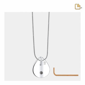 PD1024   Drop Ashes Pendant Pol & Bru Silver