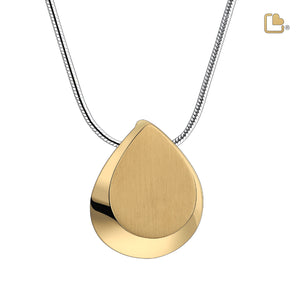 PD1025   Drop Ashes Pendant Pol & Bru Gold Vermeil