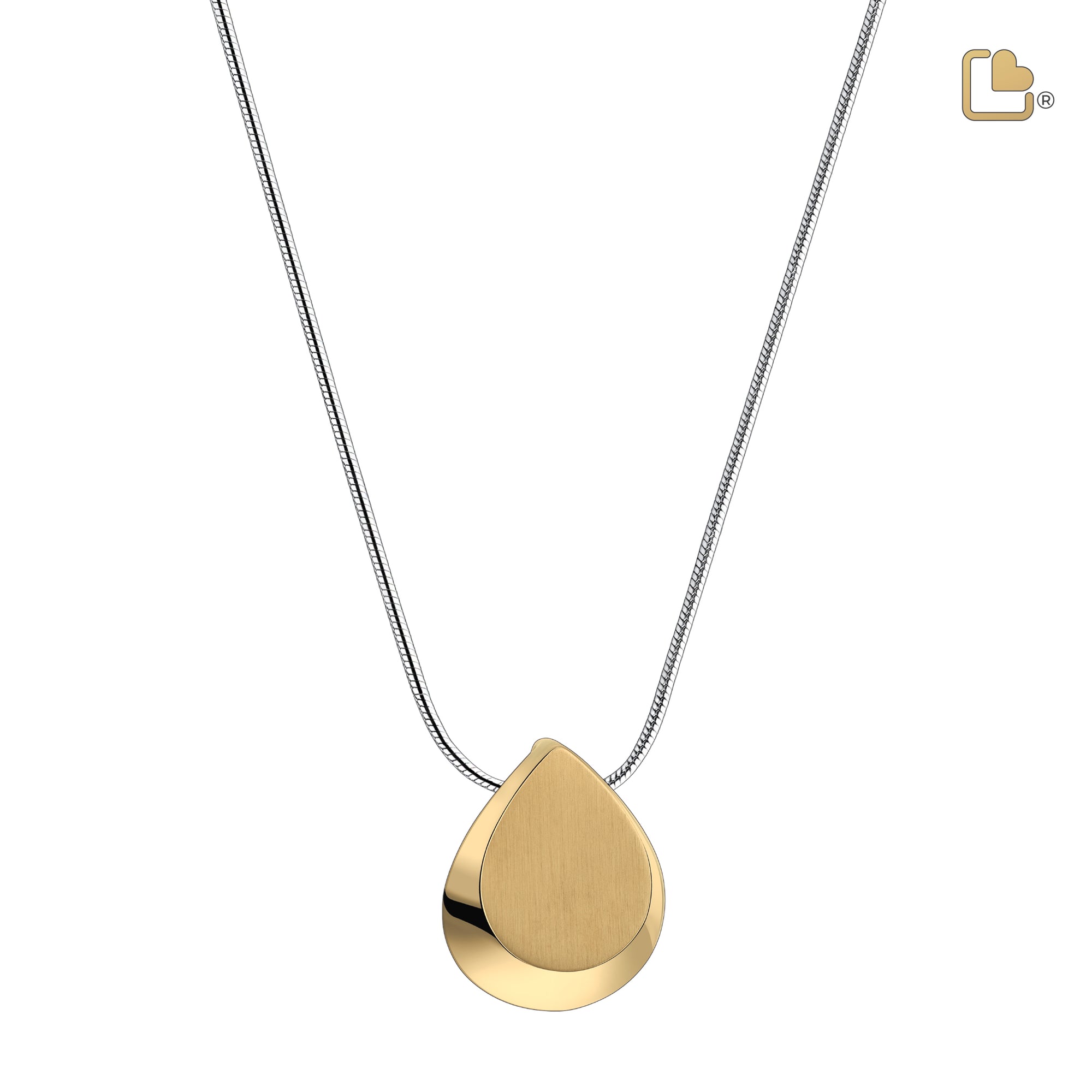 PD1025   Drop Ashes Pendant Pol & Bru Gold Vermeil