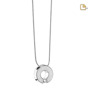 PD1040   Omega Ashes Pendant Pol & Bru Silver w/Zirconia