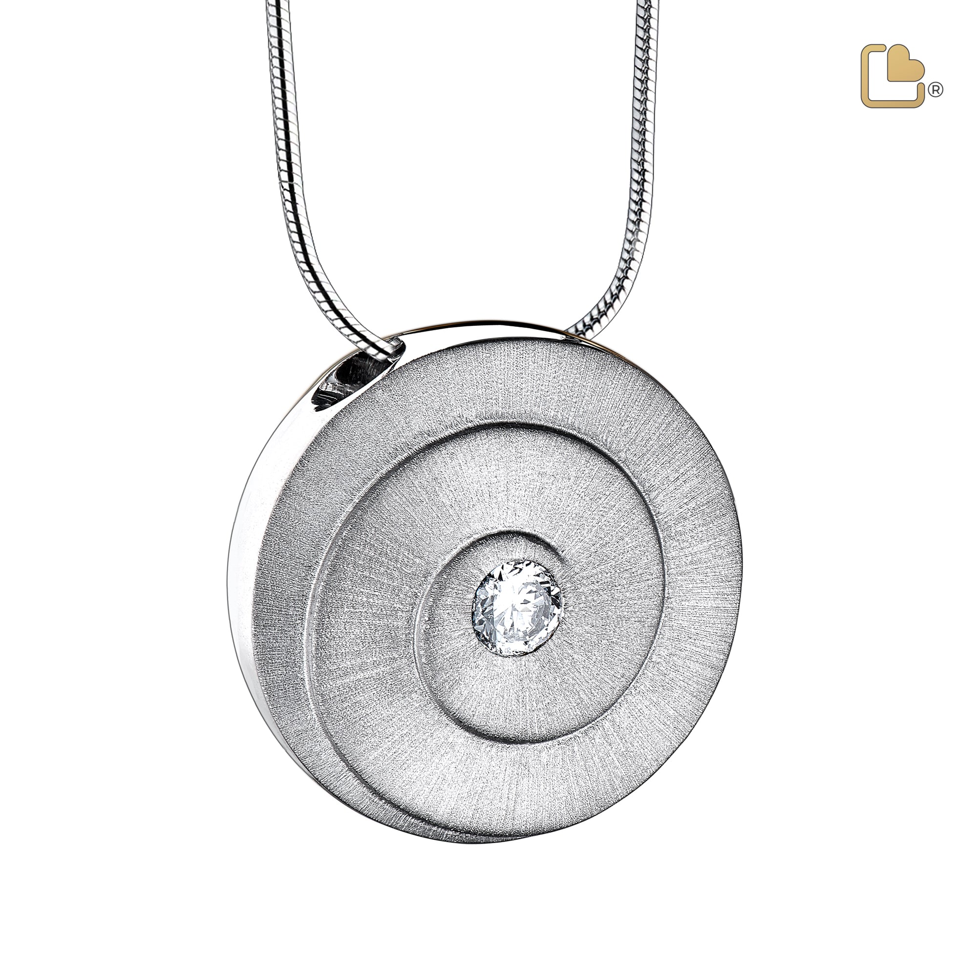 PD1060   Eternity Ashes Pendant Bru Silver w/Zirconia