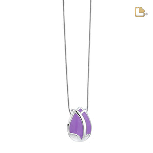 PD1076   Tulip Ashes Pendant Pearl Purple & Pol Silver