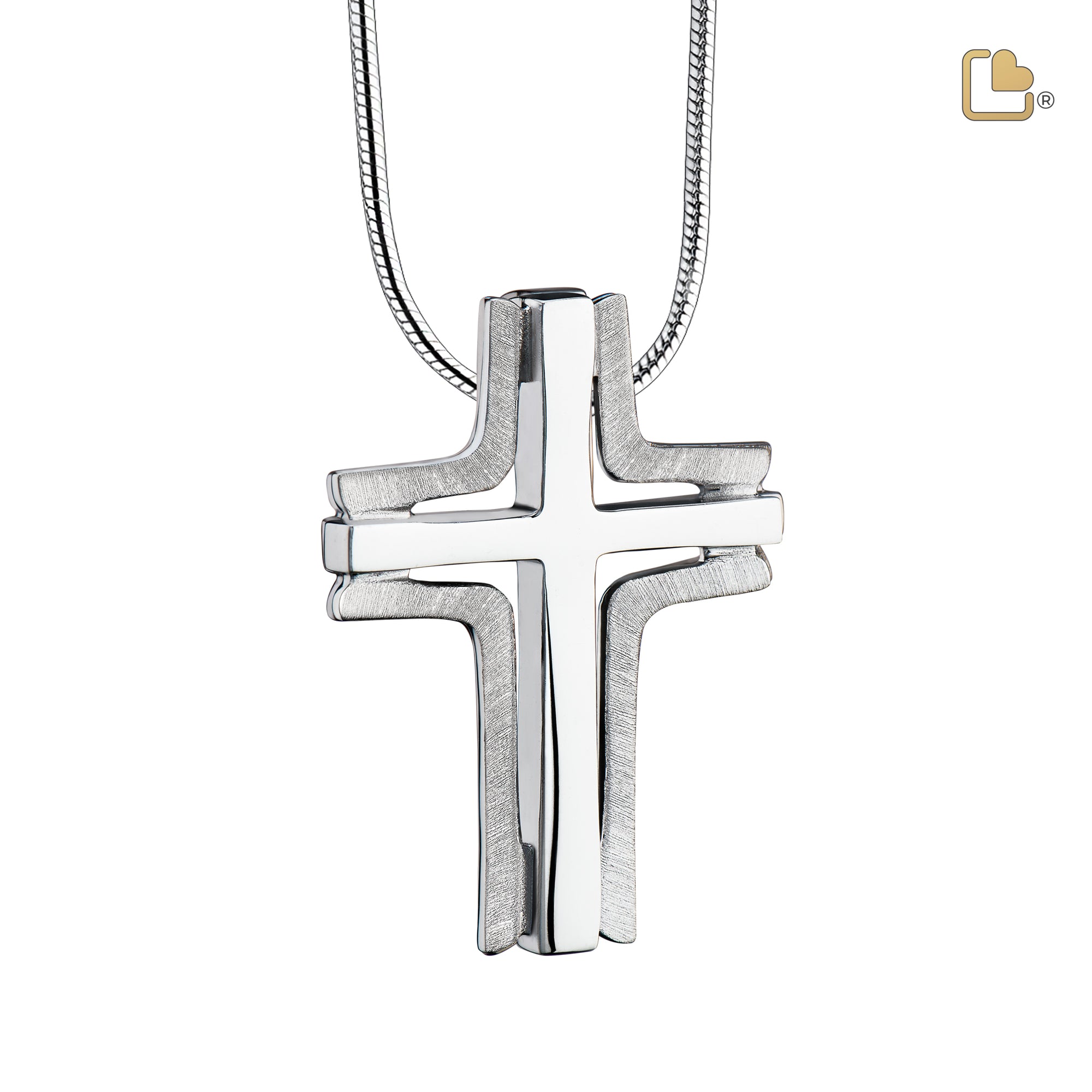 PD1130   Cross Elegant Ashes Pendant Bru Silver