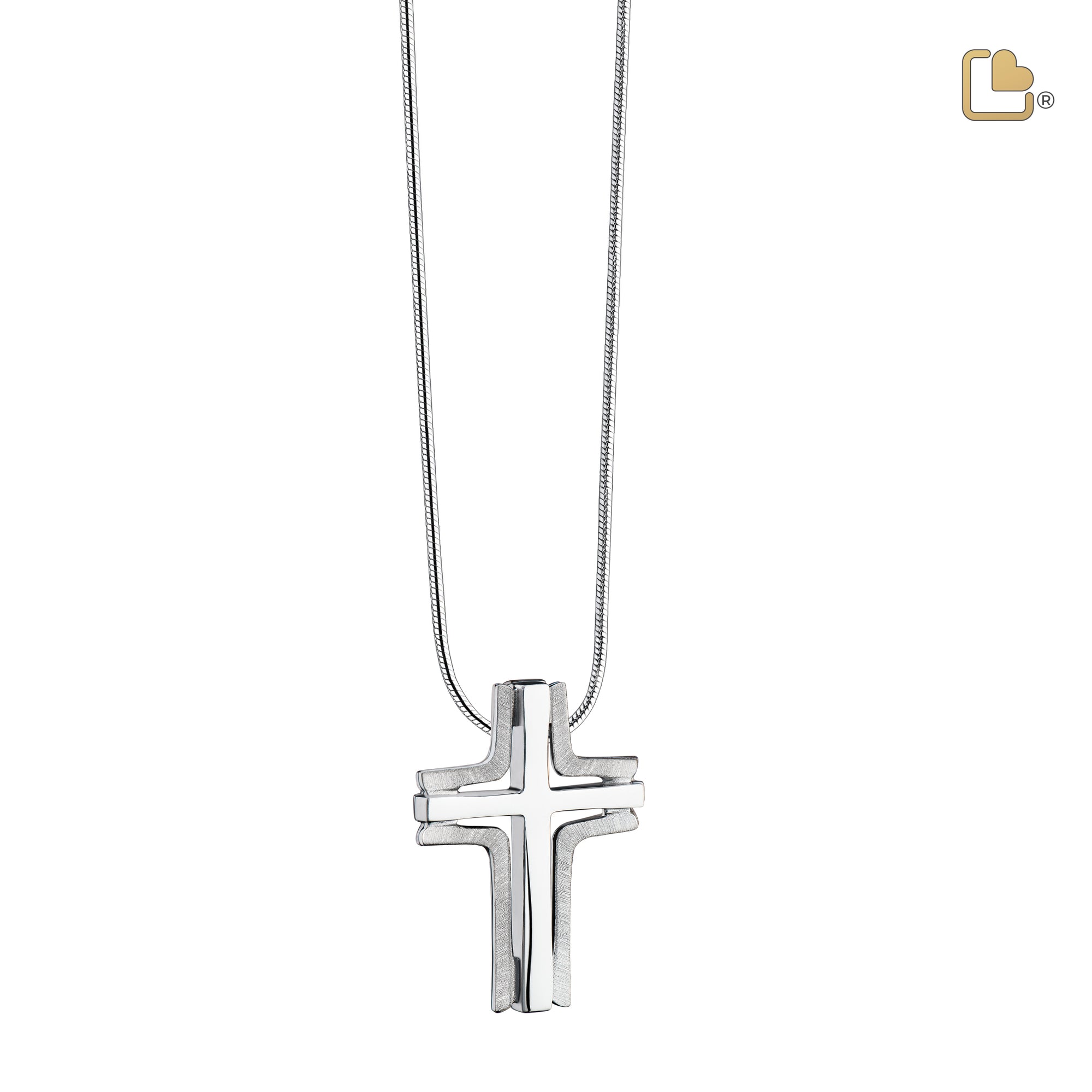 PD1130   Cross Elegant Ashes Pendant Bru Silver