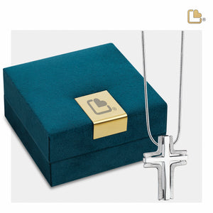 PD1130   Cross Elegant Ashes Pendant Bru Silver