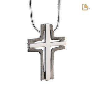 PD1131   Cross Elegant Ashes Pendant Bru Ruthenium