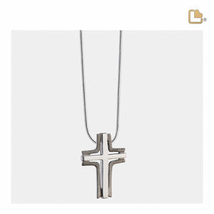 PD1131   Cross Elegant Ashes Pendant Bru Ruthenium
