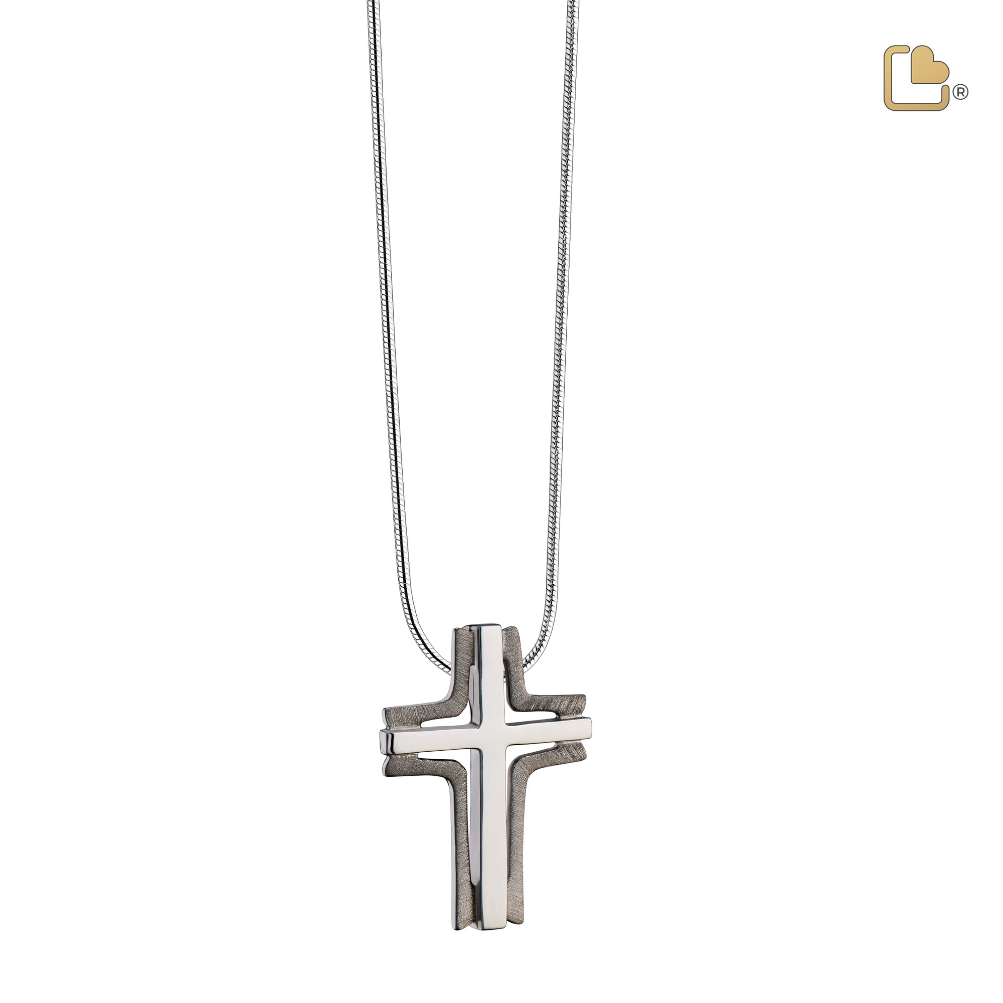 PD1131   Cross Elegant Ashes Pendant Bru Ruthenium