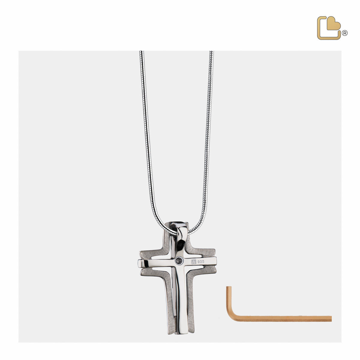 PD1131   Cross Elegant Ashes Pendant Bru Ruthenium