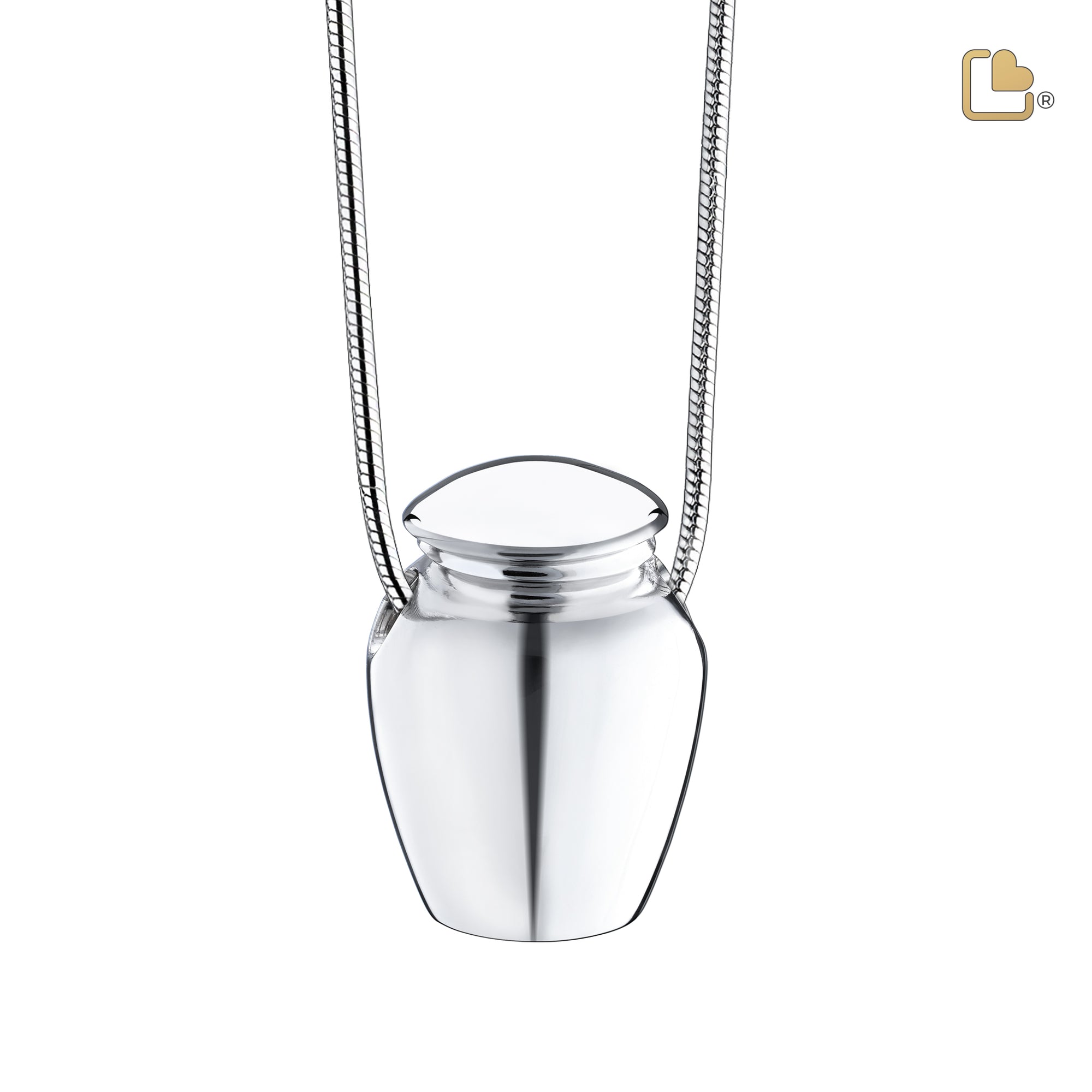 PD1140   Classic Urn Ashes Pendant Pol Silver