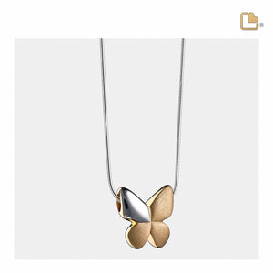 PD1160   Butterfly Ashes Pendant Bru Silver & Gold Vermeil