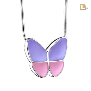 PD1200   Wings of Hope Ashes Pendant Pearl Lavender & Pol Silver