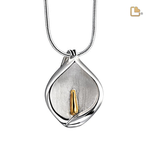 PD1210   CalaLily Ashes Pendant Bru Silver & Gold Vermeil